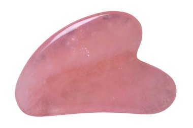 Doğal Gua Sha Rose kuvars taşı izole edildi. Kan dolaşımını iyileştirmek için Guasha Masaj Aracı alternatif terapisi. Yüz masajı. Kesme yolu. Daha sağlıklı olmak için Çince tedavi yöntemi.