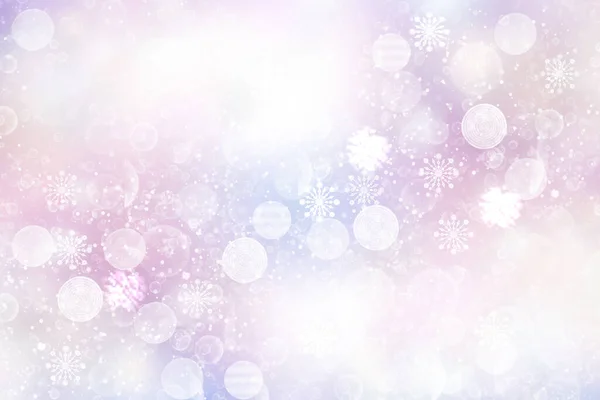 Абстрактное Размытое Праздничное Светло Голубое Розовое Зимнее Рождество Новым Годом — стоковое фото