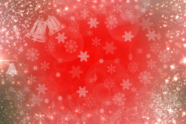 节庆的抽象的梯度红色背景纹理与闪闪发光的焦点 闪烁着星光和铃铛 新年快乐卡的概念 派对邀请 情人节或其他节日 — 图库照片