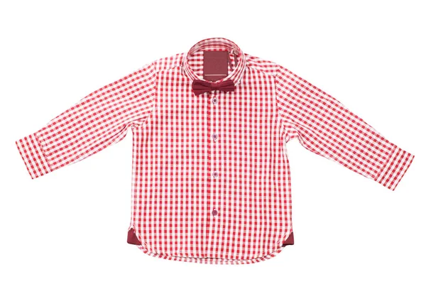 Gecontroleerde Shirts Close Van Een Rood Wit Tartan Geruite Overhemd — Stockfoto