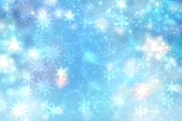 圣诞卡模板 节庆蓝色的冬季圣诞背景 背景质感柔和 点亮了圣诞彩灯和星光 漂亮的卡片设计 — 图库照片