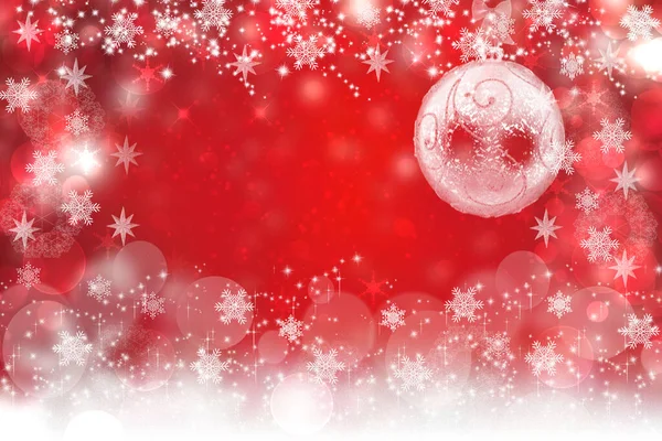 Vorlage Für Weihnachtskarten Abstrakte Festliche Natürliche Licht Rot Weiß Winter — Stockfoto