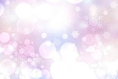 Soyut, bulanık, neşeli, narin kış yılbaşı ya da parlak mavi ve beyaz Bokeh ışıklı yıldızlı mutlu yeni yıl arkaplanı. Tasarımın için yer aç. Kart kavramı.