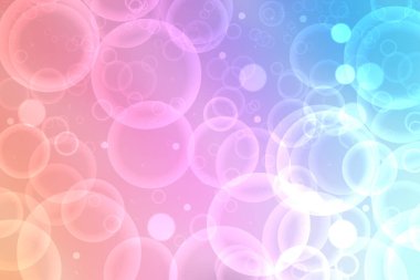 Abstract blurred fresh vivid spring summer light delicate pastel pink blue white yellow bokeh background texture with bright circular soft color lights. Beautiful backdrop illustration.