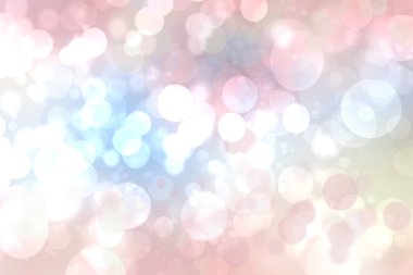Soyut bulanık taze bahar ışığı hassas pastel mavi beyaz bokeh arkaplan dokusu parlak dairesel yumuşak renkli ışıklar. Güzel arkaplan illüstrasyonu.