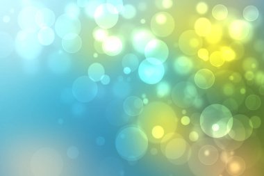 Soyut bulanık taze bahar ışığı narin, sarı, bokeh arkaplan dokusu parlak dairesel yumuşak renk ışıklarıyla. Güzel bir arkaplan çizimi. Boşluk.