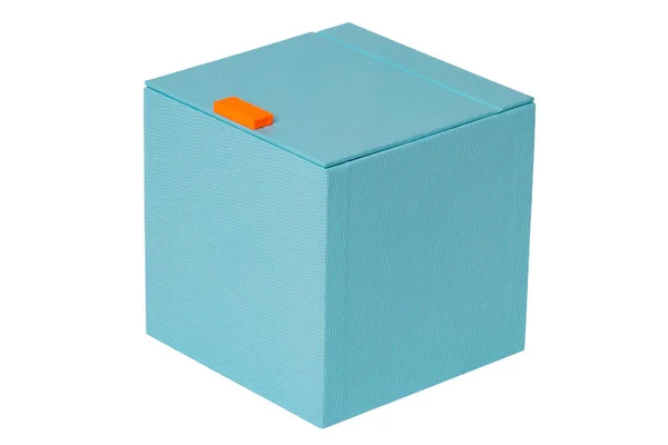 Пульс Ізольований Закрита Блакитна Картонна Коробка Або Коробка Магнітним Замиканням — стокове фото