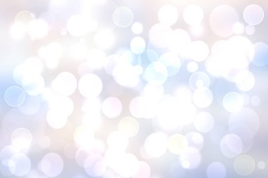 Soyut bulanık bahar ışığı hassas pastel mavi turuncu bokeh arkaplan dokusu parlak yumuşak renk çemberleri. Kart konsepti. Güzel arkaplan illüstrasyonu.