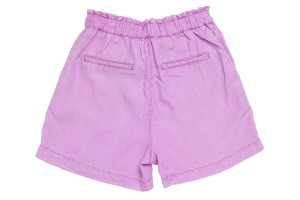 Primer Plano Elegante Pantalón Corto Rosa Claro Femenino Con Lazo —  Fotos de Stock