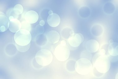 Soyut bulanık taze bahar ışığı hassas pastel mavi turkuaz beyaz bokeh arkaplan dokusu parlak dairesel yumuşak renkli ışıklar. Kart konsepti. Güzel arkaplan illüstrasyonu.