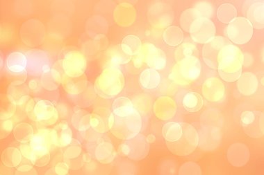 Soyut, zarif, sarı, turuncu arkaplan desenli, ışıltılı, ışıltılı bokeh daireli bir şenlik. Mutlu yıllar, parti davetiyesi, sevgililer günü kartı konsepti.