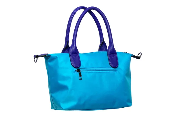 Stylische Damenhandtasche Eine Modische Weibliche Blaue Luxus Handtasche Isoliert Auf — Stockfoto