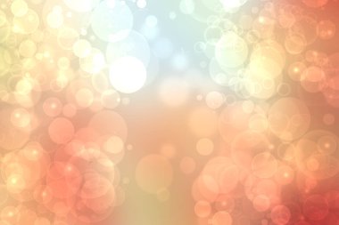 Soyut, canlı, bulanık bahar ışığı, hassas pastel, sarı, turuncu turkuaz bokeh arka plan dokusu, parlak dairesel, yumuşak renkli ışıklar. Güzel arkaplan illüstrasyonu.