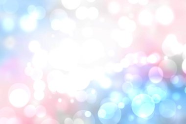 Soyut bulanık bahar ışığı hassas pastel mavi turuncu bokeh arkaplan dokusu parlak yumuşak renk çemberleri. Kart konsepti. Güzel arkaplan illüstrasyonu.