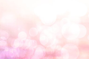 Abstract blurred fresh vivid spring summer light delicate pastel pink white yellow bokeh background texture with bright circular soft color lights and stars. Beautiful backdrop illustration.