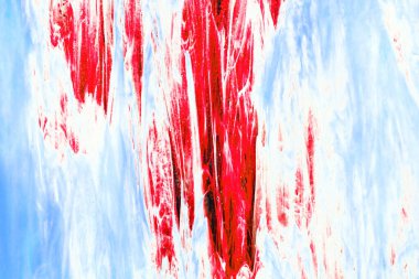 Beautiful decorative handmade creative artistic blue red abstract painting. Macro shot of a blue red background texture. Art, canvas, pattern. Watercolor paints. clipart