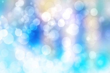 Soyut gradyan açık mavi turkuaz sarı, parlak, bulanık arka plan dokusu dairesel bokeh ışıkları. Güzel, taze bir fon. Tasarım için boşluk.