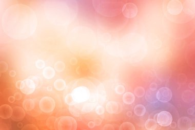 Soyut, taze, bulanık bahar ışığı, hassas pastel, sarı, turuncu bokeh arka plan dokusu, parlak dairesel, yumuşak renkli ışıklar. Güzel arkaplan illüstrasyonu.