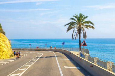 Lloret de Mar, Katalonya, İspanya, 01 Ekim 2019. Akdeniz 'deki Costa Brava' da Barcelona ve Lloret de Mar arasındaki otoyol.