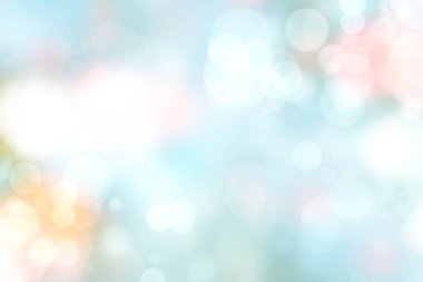 Soyut, canlı, bulanık bahar ışığı, hassas pastel, sarı, turuncu turkuaz bokeh arka plan dokusu, parlak dairesel, yumuşak renkli ışıklar. Güzel arkaplan illüstrasyonu.