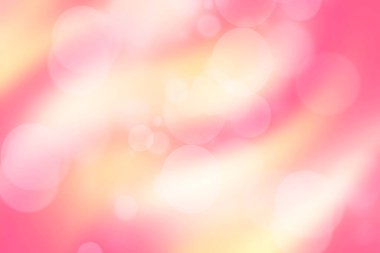 Soyut, soyut, narin, sarı, kırmızı, turuncu arkaplan desenli, dağılmış bokeh daireli ve yıldızlı bir şenlik. Mutlu yıllar, parti davetiyesi, sevgililer günü kartı konsepti.