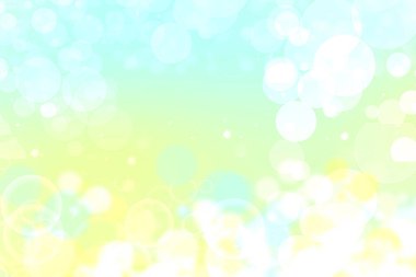 Soyut gradyan açık mavi turkuaz sarı, parlak, bulanık arka plan dokusu dairesel bokeh ışıkları. Güzel, taze bir fon. Tasarım için boşluk.