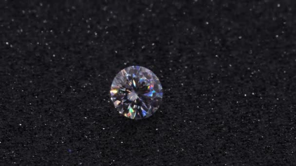 Diamant Rotativ Frumos Fundal Negru — Videoclip de stoc