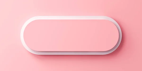 Lange Roze Signboard Blanco Drukknop Geïsoleerd Roze Pastel Kleur Muur — Stockfoto