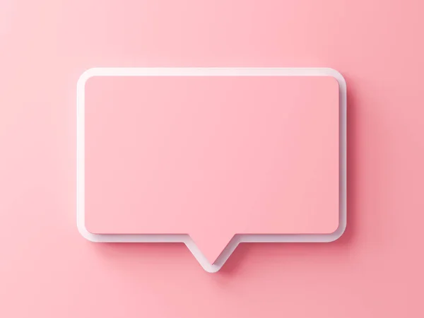 Бублик Речи Пустой Значок Уведомления Социальных Сетях Изолирован Розовом Фоне — стоковое фото