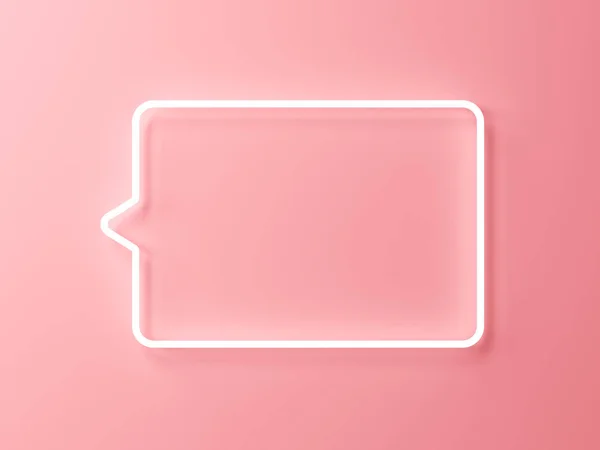 Blank Neon Light Info Speech Bubble Index Sign Social Media — Zdjęcie stockowe