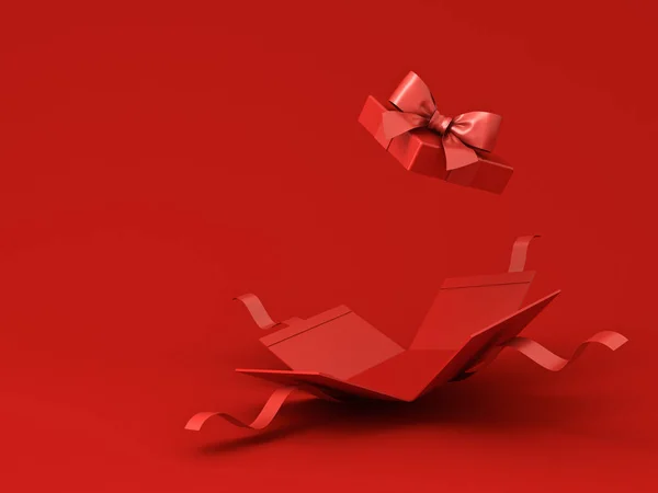 Всі Концепції Червоної Подарункової Коробки Порожня Відкрита Подарункова Коробка Або — стокове фото