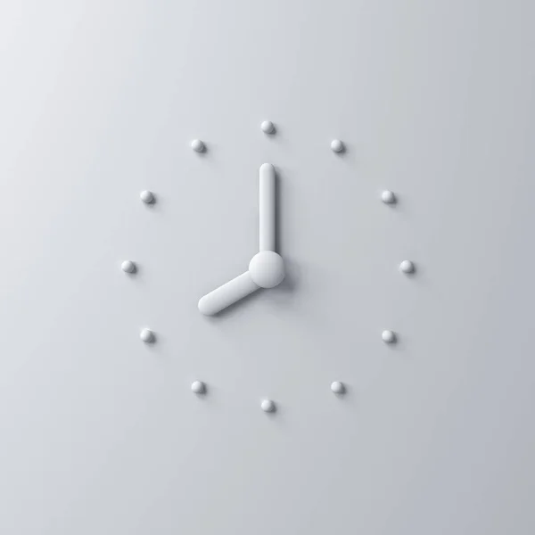 Reloj Blanco Abstracto Aislado Sobre Fondo Pared Blanco Con Sombra — Foto de Stock