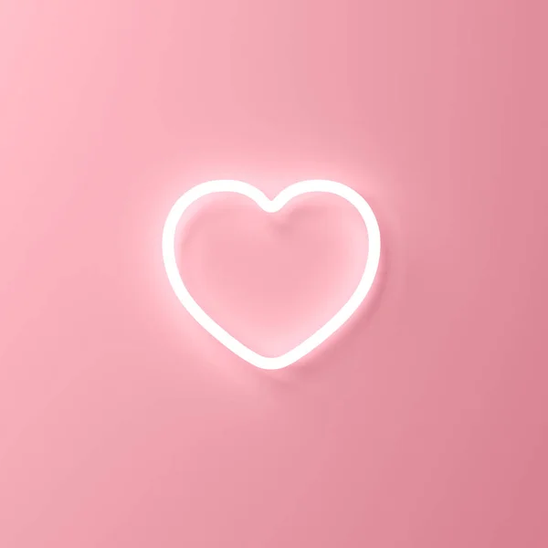 Neon Αγάπη Όπως Εικονίδιο Της Καρδιάς Απομονώνονται Ροζ Παστέλ Χρώμα — Φωτογραφία Αρχείου
