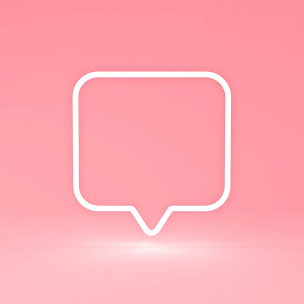 Blanco Melding Spraakbel Teken Pin Chat Bel Neon Lamp Geïsoleerd — Stockfoto