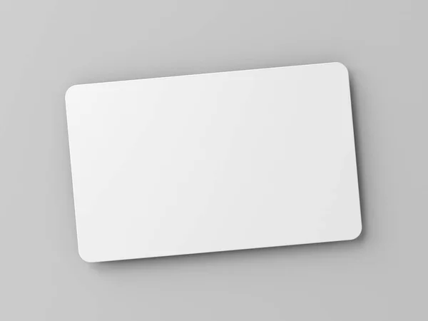 Pusta Biała Wizytówka Odizolowana Szarym Tle Minimalnym Cieniem Koncepcji Renderowania — Zdjęcie stockowe