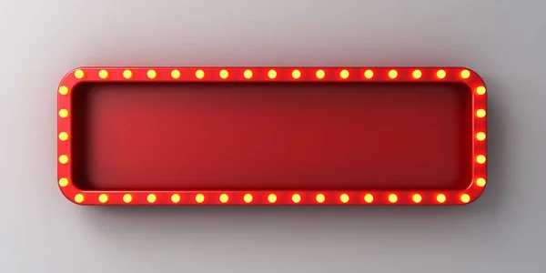 Długi Wyświetlacz Retro Billboard Lub Puste Długie Czerwone Tablice Świecącymi — Zdjęcie stockowe