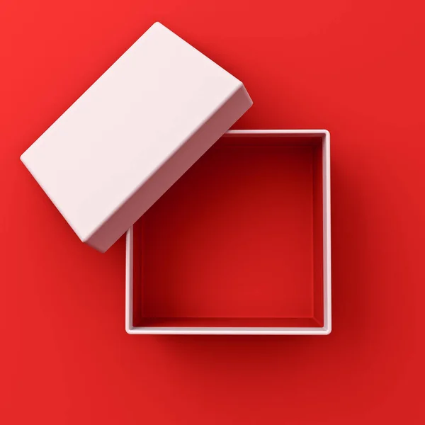 Leere Weiße Box Geöffnet Oder Draufsicht Auf Leere Box Isoliert — Stockfoto