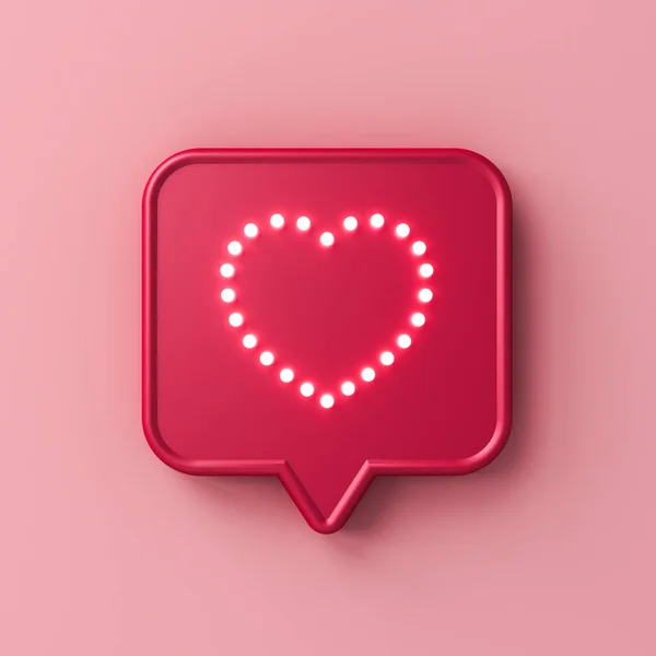 Sosyal Medya Bildirimi Dijital Neon Noktalar Kırmızı Konuşma Baloncuğu Simgesi — Stok fotoğraf