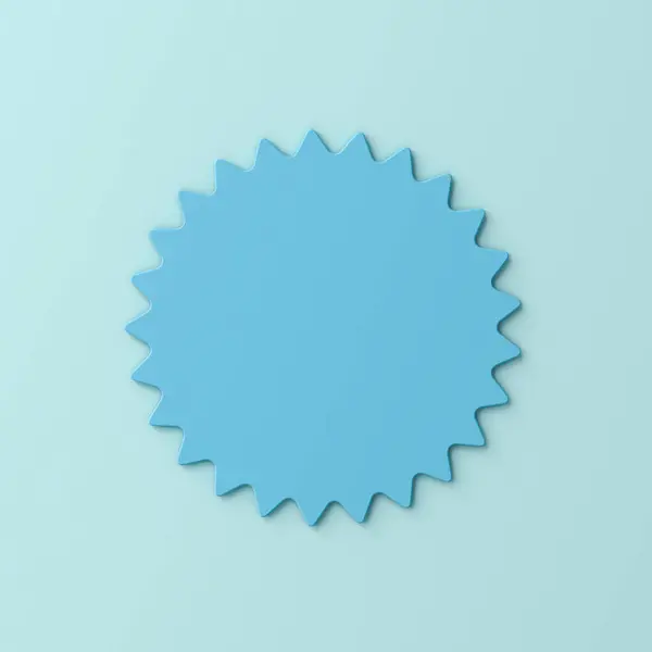 Порожній Мінімальний Синій Знак Наклейки Банер Ізольований Синьому Пастельному Кольорі Стокове Зображення