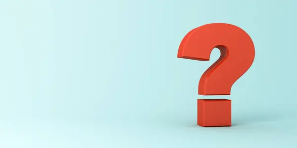 Big Red Question Mark Isolated Light Blue Pastel Color Background Royalty Free Stock Photos