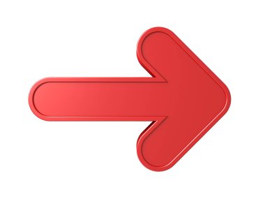 Boş 3d kırmızı ok işareti beyaz arkaplanda izole edilmiş en az yaratıcı fikir kavramları 3B oluşturma