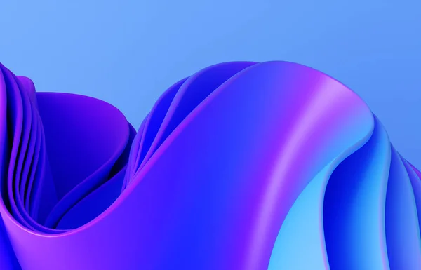Streszczenie Nowoczesny Neon Niebieski Fioletowy Kolor Tła Jedwabistym Falbaną Składane — Zdjęcie stockowe