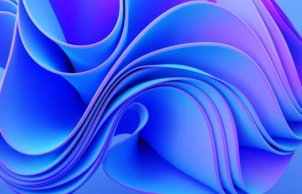 Abstracto Moderno Fondo Neón Azul Violeta Con Volantes Sedosos Cortinas —  Fotos de Stock