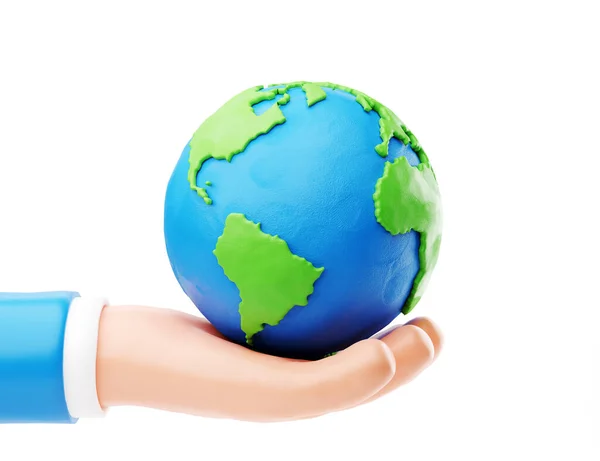 Earth Day Ett Miljövänligt Koncept Upprätthålla Jorden Koncept Human Plasticine — Stockfoto