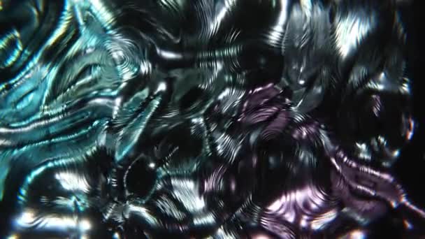 Abstrakte Flüssige Quecksilberlegierung Metallische Ölflüssige Oberfläche Hintergrund Animierte Textur Mit — Stockvideo