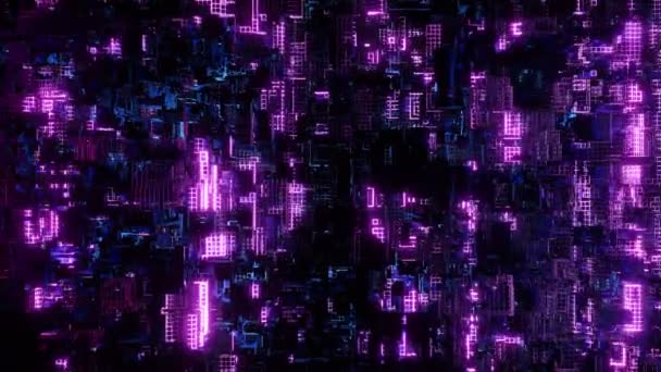 Streszczenie High Tech Animowane Futurystyczne Big Data Cyfrowe Tło Wzory — Wideo stockowe