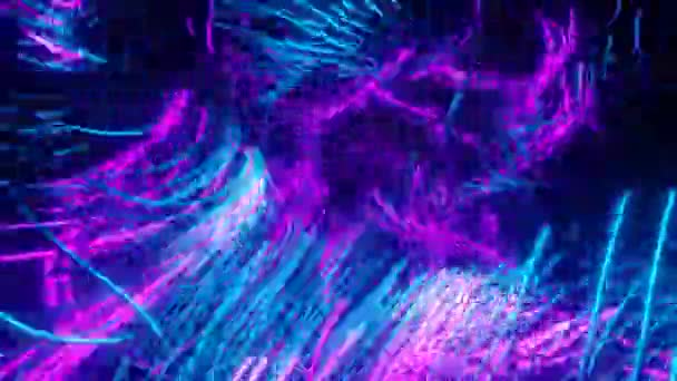 Abstractos Colores Neón Fondo Lazo Sin Costuras Con Púrpura Azul — Vídeos de Stock
