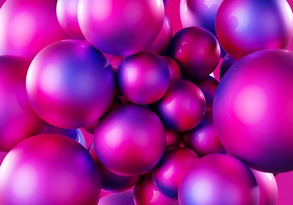 Abstract Blue Pink Neon Balls Pink Background Modern Minimal Geometric — Stock Photo, Image