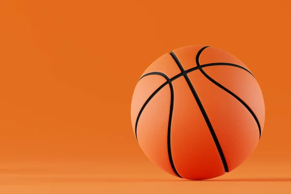 Classic Orange Basketball Ball Black Lines Dimple Texture Isolated Orange — Stock Photo, Image