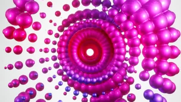 Hipnotik Hareket Grafikleri Pürüzsüz Döngü Içinde Sallanan Sıvı Renkli Küreler — Stok video